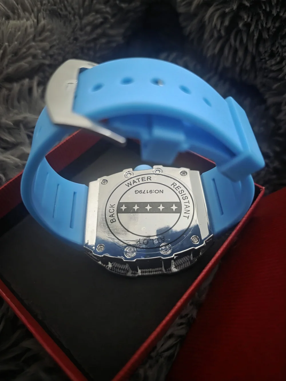 Blue Crystal Accent Skull Dial Watch